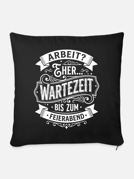 Wartezeit Bis Feierabend Vintage - Sofakissenbezug 45 x 45 cm - Schwarz