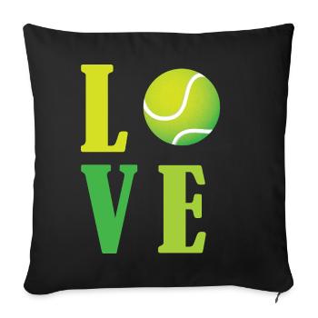 I Love Tennis  - Sofa pillowcase 17,3'' x 17,3'' (45 x 45 cm) - black - Front