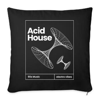 Acid House Neon Retro Vibes - Sofa pillowcase 17,3'' x 17,3'' (45 x 45 cm) - black - Front