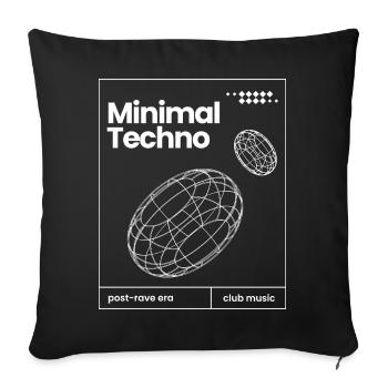 Minimal-Techno-Musik-Sphären-Design - Sofakissenbezug 45 x 45 cm - Schwarz - Vorne
