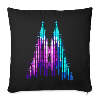 Confetti in the heart of Cologne Carnival Carnival - Sofa pillowcase 17,3'' x 17,3'' (45 x 45 cm) - black - Front