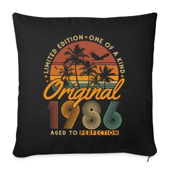 1986 Vintage Born 40th Birthday Gift - Sofa pillowcase 17,3'' x 17,3'' (45 x 45 cm) - black - Front