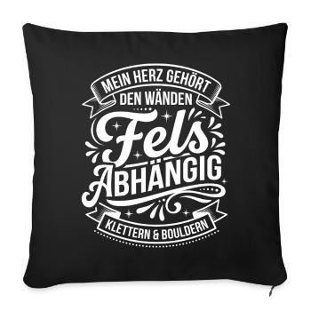Escalade de bloc au cœur des murs - Housse de coussin décorative 45 x 45 cm - noir - Devant