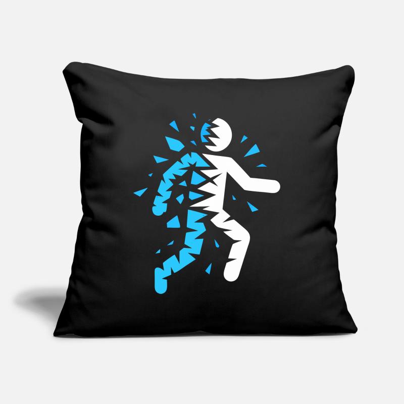 Blaue explodierte Silhouette Sofakissenbezug 45 x 45 cm