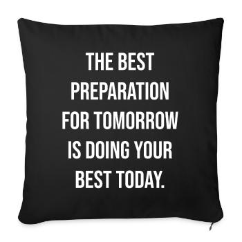 Meilleure citation typographique du jour - Housse de coussin décorative 45 x 45 cm - noir - Devant
