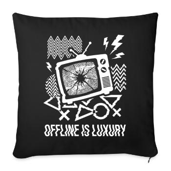 Offline Is Luxury Glitch TV - Sofa pillowcase 17,3'' x 17,3'' (45 x 45 cm) - black - Front