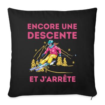 Ski descent: and I stop - Sofa pillowcase 17,3'' x 17,3'' (45 x 45 cm) - black - Front