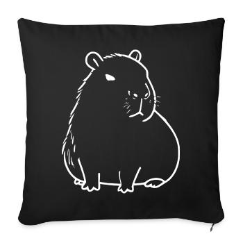 Capybara capybara blanc - Housse de coussin décorative 45 x 45 cm - noir - Devant