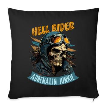 Hell Rider - Adrenaline Junkie - Sofa pillowcase 17,3'' x 17,3'' (45 x 45 cm) - black - Front