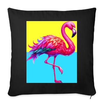 flamingo - Sofa pillowcase 17,3'' x 17,3'' (45 x 45 cm) - black - Front