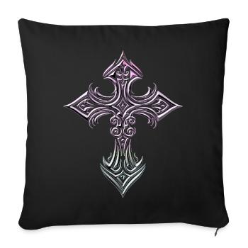 Iridescent Filigree Cross - Sofa pillowcase 17,3'' x 17,3'' (45 x 45 cm) - black - Front