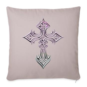 Iridescent Filigree Cross - Sofa pillowcase 17,3'' x 17,3'' (45 x 45 cm) - light taupe - Front