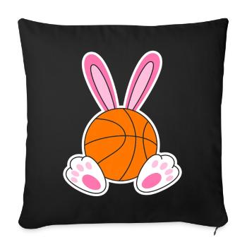 Oster-Basketballhasen-Design - Sofakissenbezug 45 x 45 cm - Schwarz - Vorne