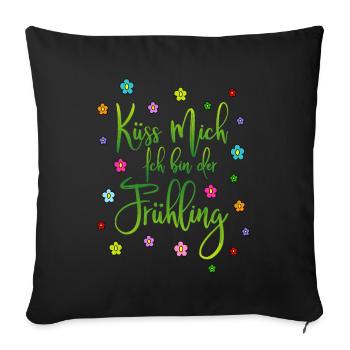 Embrasse-moi, je suis printemps - Housse de coussin décorative 45 x 45 cm - noir - Devant