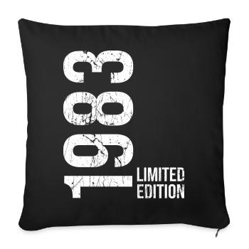 Anniversaire 43 ans Vintage 1983 Rétro - Housse de coussin décorative 45 x 45 cm - noir - Devant