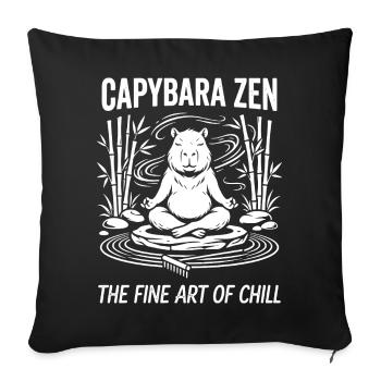 Capybara Zen Tranquility - Sofa pillowcase 17,3'' x 17,3'' (45 x 45 cm) - black - Front