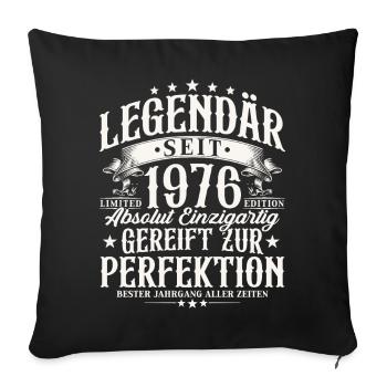 Légendaire depuis 1976 Cadeau d’anniversaire vintage - Housse de coussin décorative 45 x 45 cm - noir - Devant
