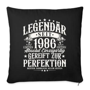 Légendaire depuis 1986 Cadeau d’anniversaire vintage - Housse de coussin décorative 45 x 45 cm - noir - Devant