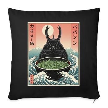 Scarabée fumier de Kawaii - Housse de coussin décorative 45 x 45 cm - noir - Devant