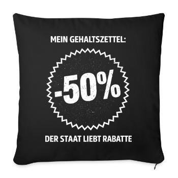 Remise de 50 % sur le bulletin de paie - Housse de coussin décorative 45 x 45 cm - noir - Devant