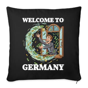 Parti allemand Lustig Steuern - Housse de coussin décorative 45 x 45 cm - noir - Devant
