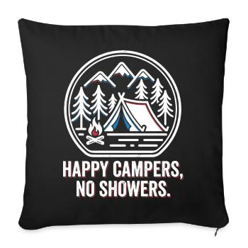 Camping Camp Tent & Campfire - Sofa pillowcase 17,3'' x 17,3'' (45 x 45 cm) - black - Front