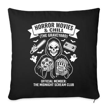 Horror Movies & Chill (The Cemetery) - Sofa pillowcase 17,3'' x 17,3'' (45 x 45 cm) - black - Front