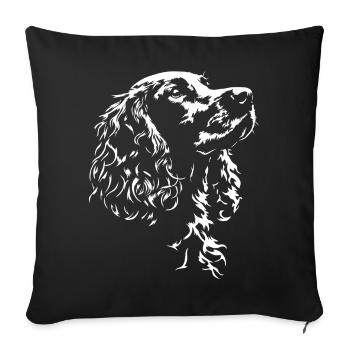 Field Spaniel Silhouette Hunting Dogs Dogs Wilsigns - Sofa pillowcase 17,3'' x 17,3'' (45 x 45 cm) - black - Front