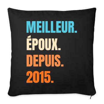 Best Husband Since 2015 Husband Gift - Sofa pillowcase 17,3'' x 17,3'' (45 x 45 cm) - black - Front