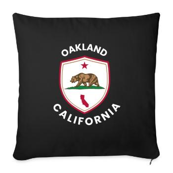Oakland Bear Flag Emblem - Sofa pillowcase 17,3'' x 17,3'' (45 x 45 cm) - black - Front