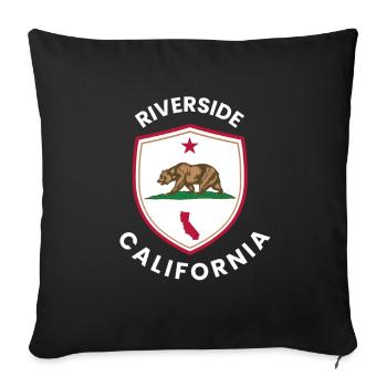 Riverside California Bear Crest - Sofa pillowcase 17,3'' x 17,3'' (45 x 45 cm) - black - Front
