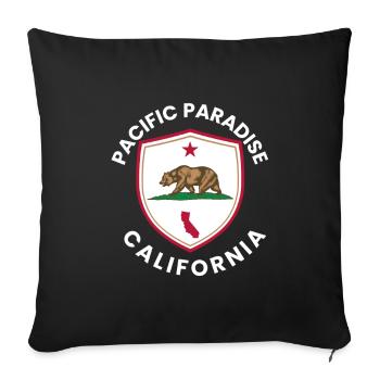 Pacific Paradise California - Sofa pillowcase 17,3'' x 17,3'' (45 x 45 cm) - black - Front