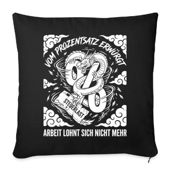 Étranglés par le pourcentage, la charge fiscale - Housse de coussin décorative 45 x 45 cm - noir - Devant