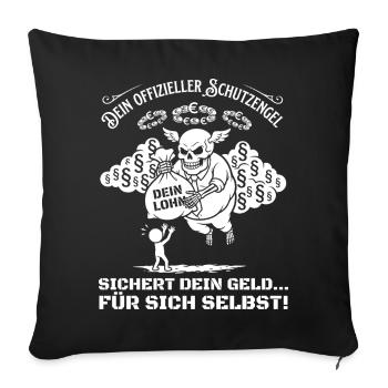 Votre ange gardien officiel sécurise votre argent - Housse de coussin décorative 45 x 45 cm - noir - Devant