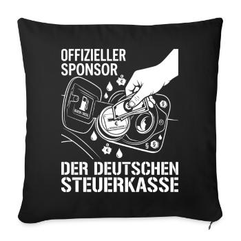 Offizieller Sponsor Der Deutschen Steuerkasse - Sofakissenbezug 45 x 45 cm - Schwarz - Vorne