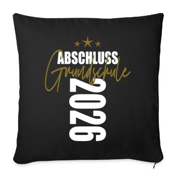 Abschluss_Grundschule_2026 - Sofa pillowcase 17,3'' x 17,3'' (45 x 45 cm) - black - Front