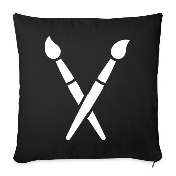 Brush, Painting, Art Symbol - Sofa pillowcase 17,3'' x 17,3'' (45 x 45 cm) - black - Front