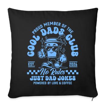 Club des Pères Cool - Cadeau Papa 2026 - Housse de coussin décorative 45 x 45 cm - noir - Devant