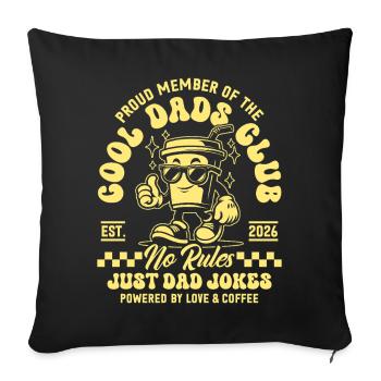 Club des Pères Cool - Cadeau Papa 2026 - Housse de coussin décorative 45 x 45 cm - noir - Devant