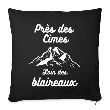 Près des Cimes loin des blaireaux - Housse de coussin décorative 45 x 45 cm - noir - Devant