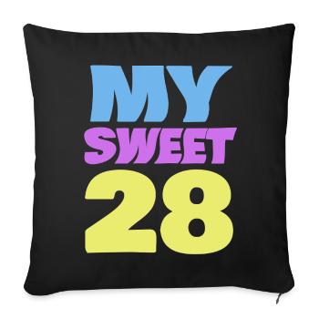 28 - Sofa pillowcase 17,3'' x 17,3'' (45 x 45 cm) - black - Front