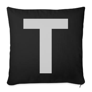 T-Shirt with a T - Sofakissenbezug 45 x 45 cm - Schwarz - Vorne