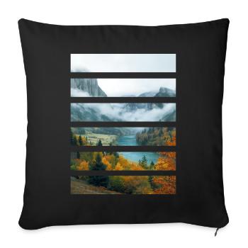 Vallées dAutomne et Lac Paisible - Housse de coussin décorative 45 x 45 cm - noir - Devant