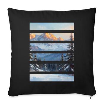 Horizon Montagneux en Strates - Housse de coussin décorative 45 x 45 cm - noir - Devant