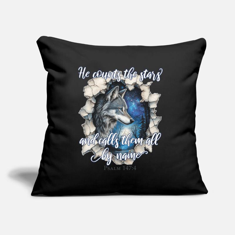 Citation chrétienne de Wolf Housse de coussin décorative 45 x 45 cm