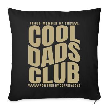 Fête des pères cadeau papa - Club des papas cool - Housse de coussin décorative 45 x 45 cm - noir - Devant