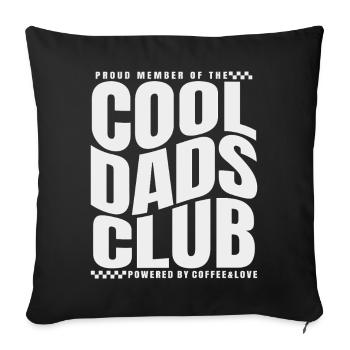 Fête des pères cadeau papa - Club des papas cool - Housse de coussin décorative 45 x 45 cm - noir - Devant
