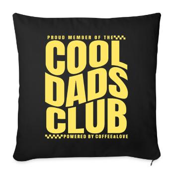 Club des papas cool - Cadeau de la fête des pères des papas - Housse de coussin décorative 45 x 45 cm - noir - Devant