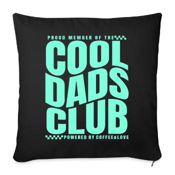 Fête des pères cadeau papa - Club des papas cool - Housse de coussin décorative 45 x 45 cm - noir - Devant