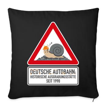 Historic excavation site since 1998 - Sofa pillowcase 17,3'' x 17,3'' (45 x 45 cm) - black - Front
